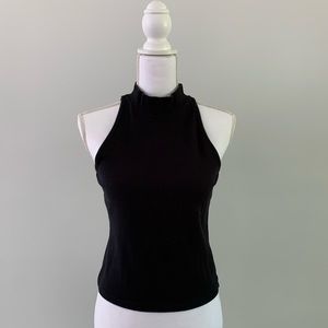 vintage black Q&A high neck sleeveless tank